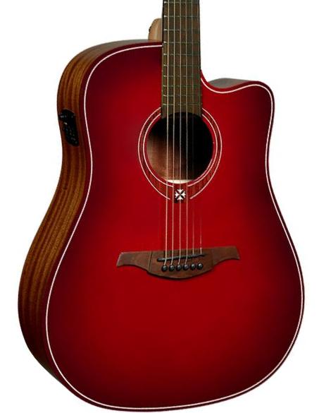 Guitare folk Lag T-Red DCE Ltd - Red burst