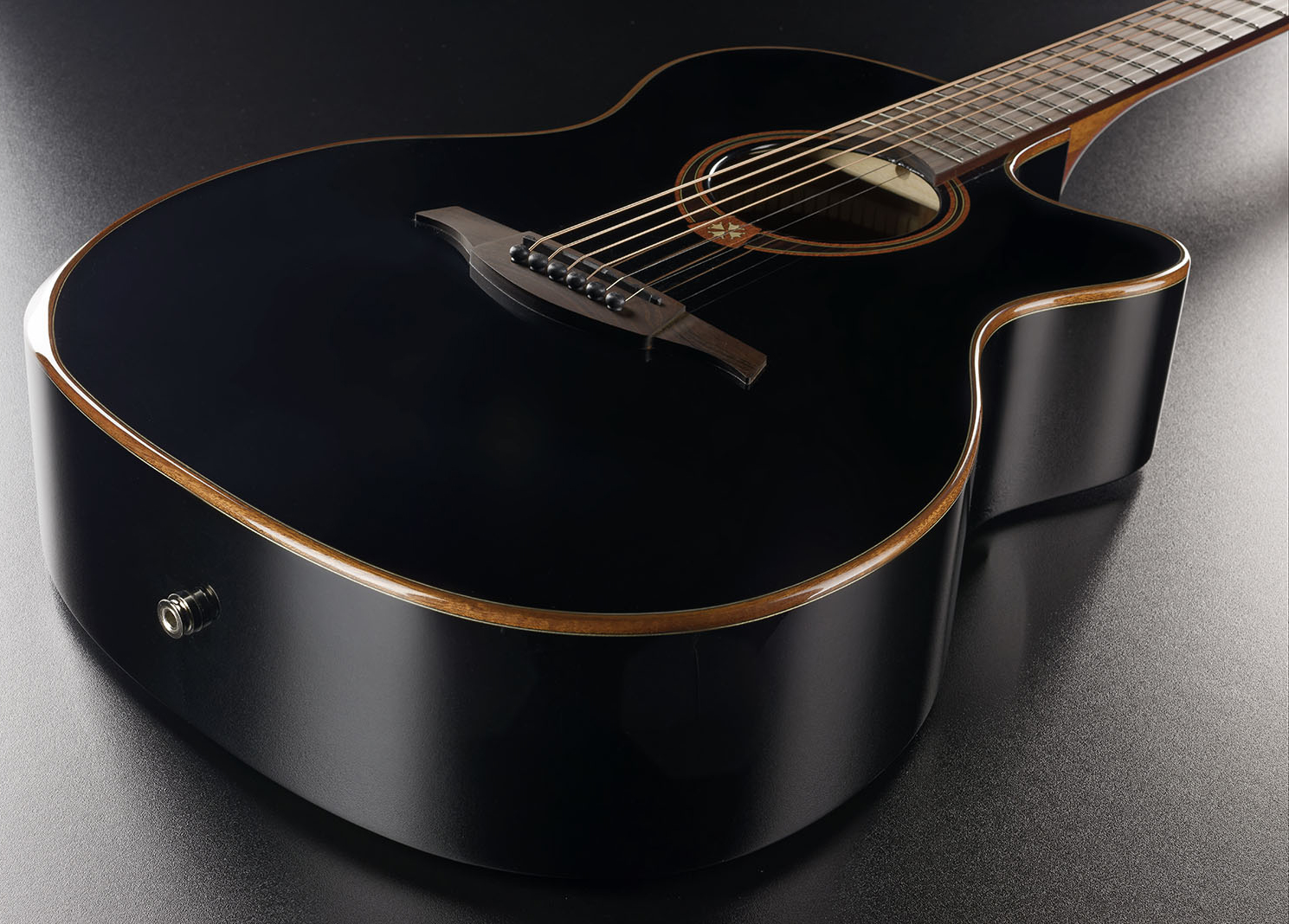 Lag T118abce Bevel Tramontane Auditorium Cedre Khaya Bro - Black - Guitare Electro Acoustique - Variation 2