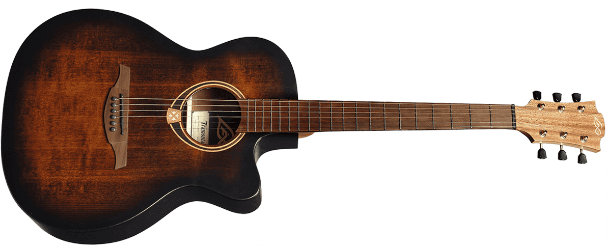 Lag T70ace Tramontane Auditorium Cw Epicea Sapele Bro - Black & Brown - Guitare Folk - Variation 1