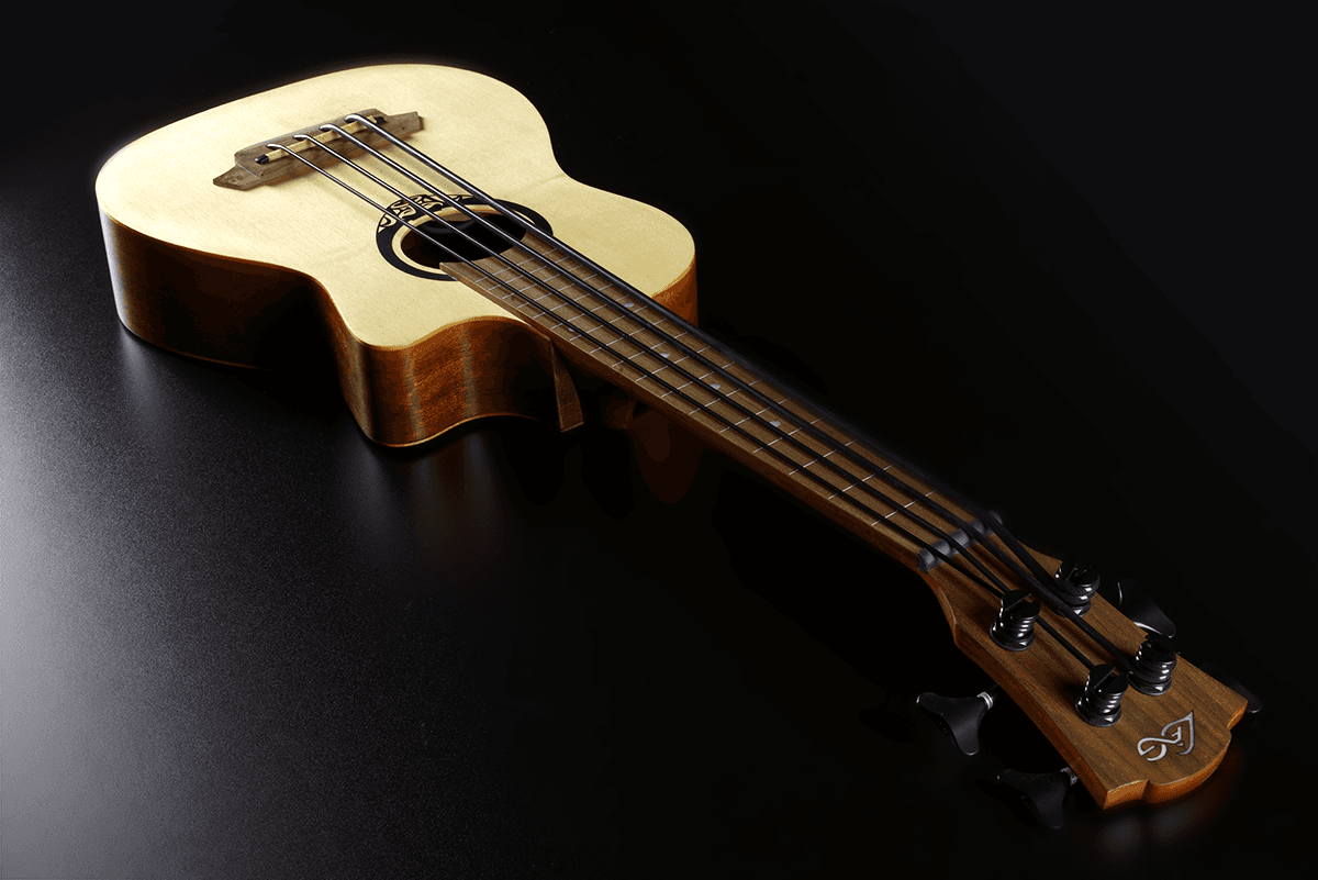 Lag Tkb150fce Mini Bass Fretless Tiki Cw Epicea Acajou +housse - Natural - Basse Acoustique - Variation 3