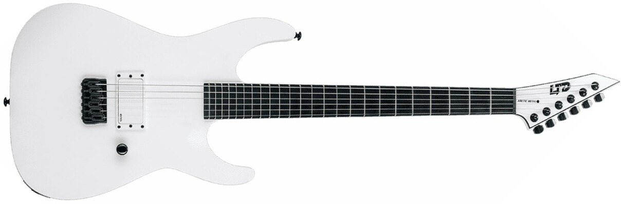 Ltd M-ht Arctic Metal H Emg Ht Eb - Snow White Satin - Guitare Électrique Forme Str - Main picture