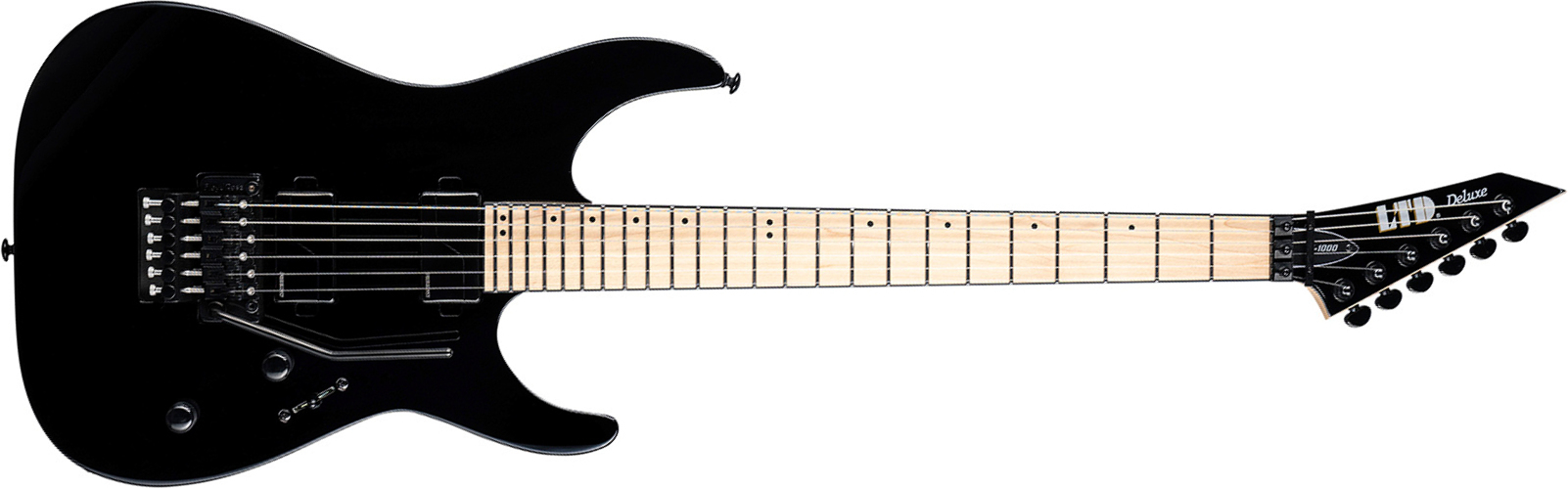 Ltd M1000 Maple 2h Fishman Fluence Modern Fr Mn - Black - Guitare Électrique Forme Str - Main picture