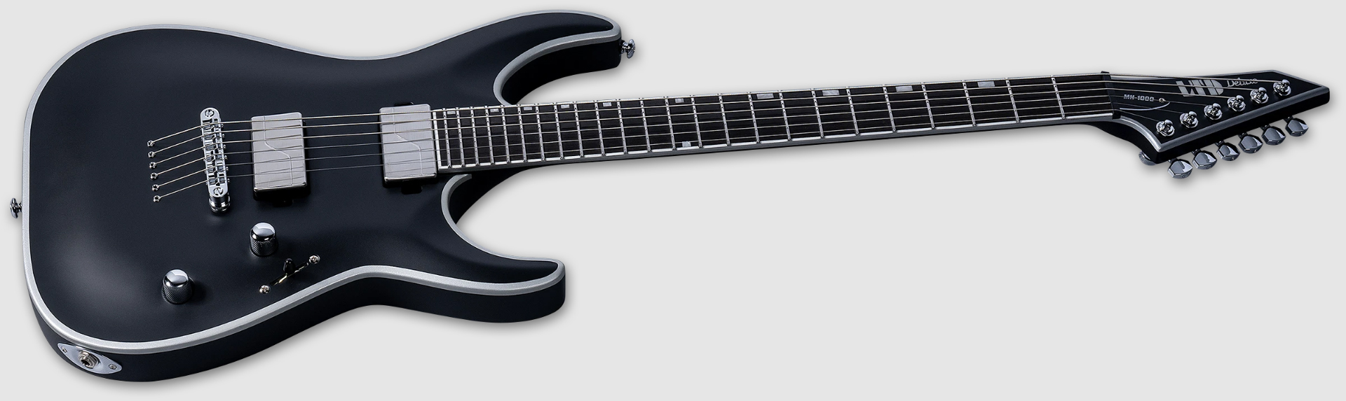 Ltd M-1000nt Bb 2h Fishman Fluence Modern  Ht Eb - Black Satin - Guitare Électrique Forme Str - Variation 2