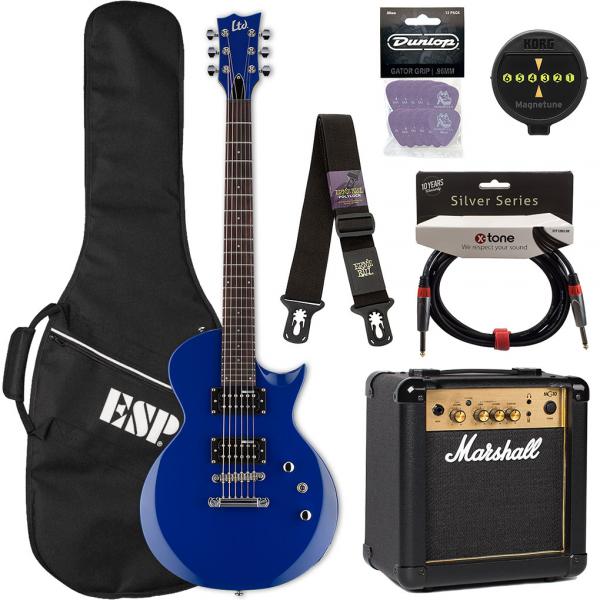 specificeren regeling verkouden worden Ltd EC-10 KIT Pack +Marshall MG10 +Accessories - blue Electric guitar set  blue