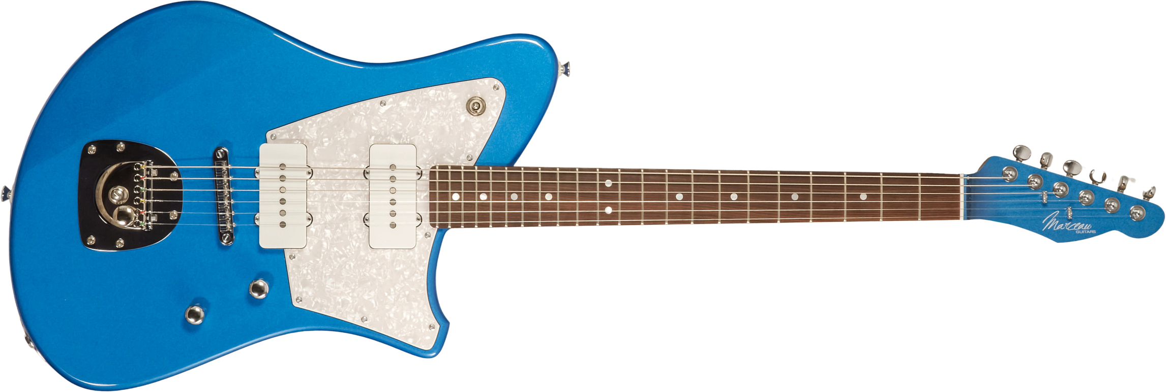 Marceau Guitars Deferlante Standard 2s Trem Pf #s71624 - Lake Placid Blue - Guitare Électrique RÉtro Rock - Main picture