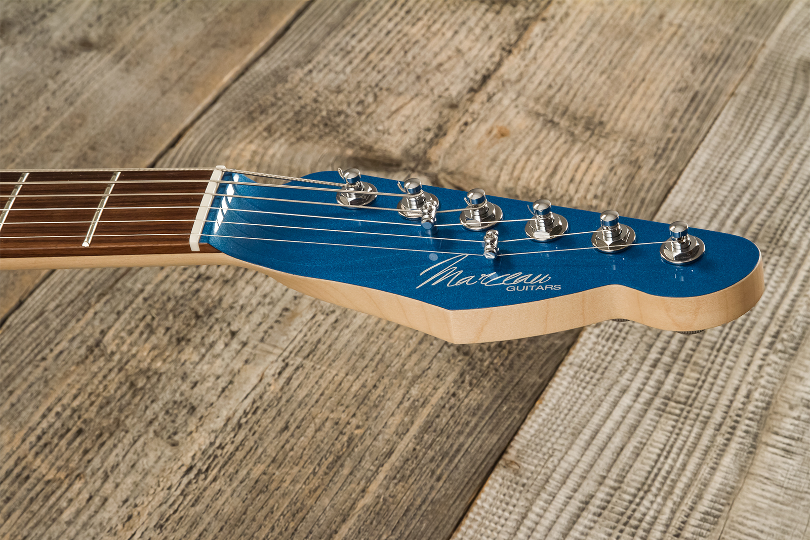 Marceau Guitars Deferlante Standard 2s Trem Pf #s71624 - Lake Placid Blue - Guitare Électrique RÉtro Rock - Variation 10