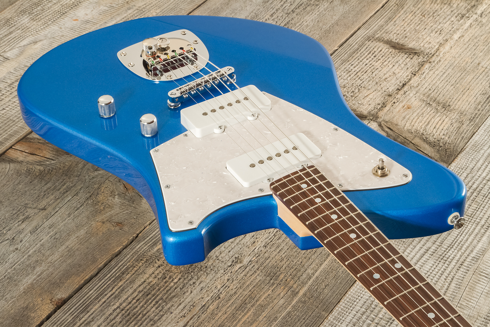 Marceau Guitars Deferlante Standard 2s Trem Pf #s71624 - Lake Placid Blue - Guitare Électrique RÉtro Rock - Variation 3