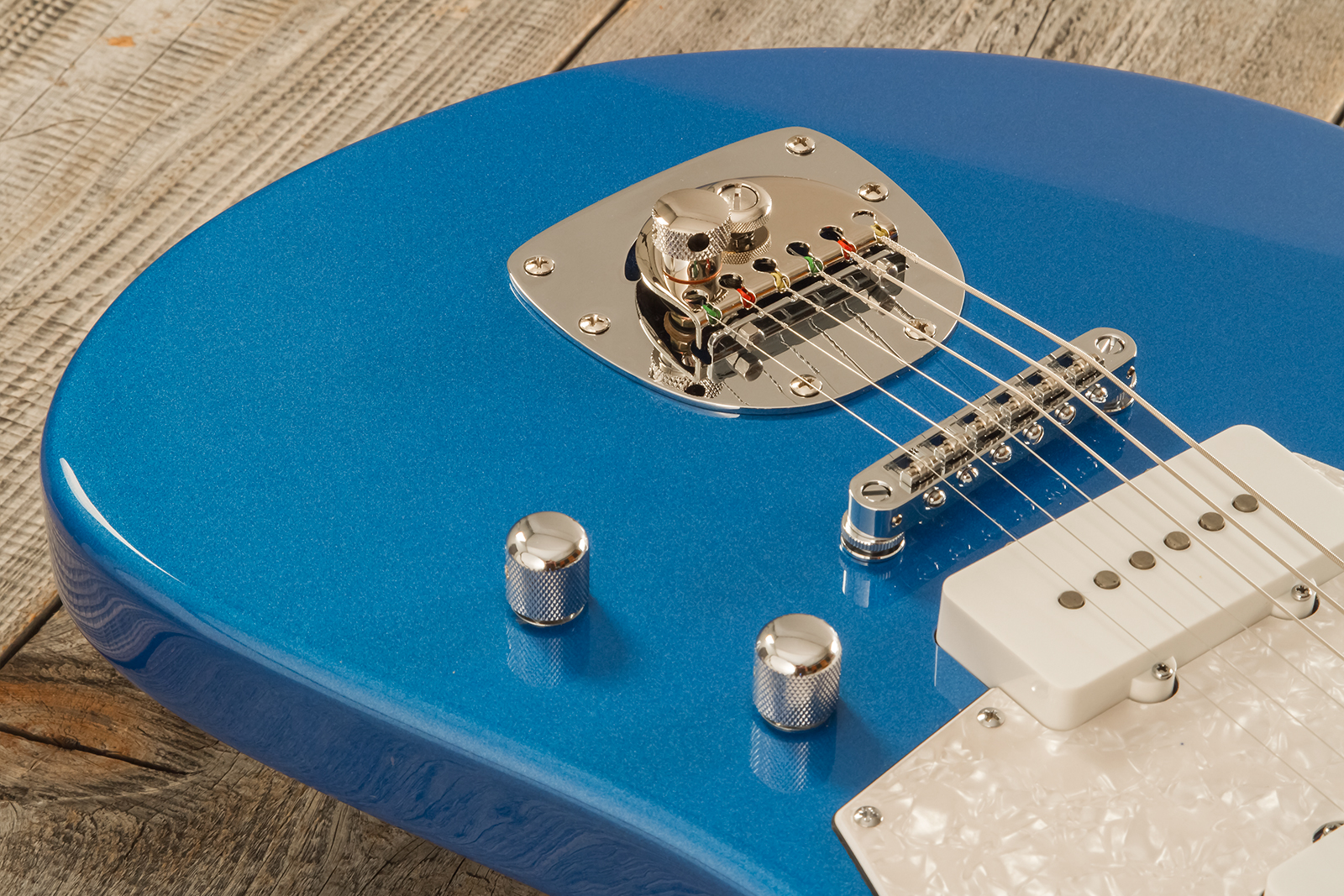 Marceau Guitars Deferlante Standard 2s Trem Pf #s71624 - Lake Placid Blue - Guitare Électrique RÉtro Rock - Variation 4