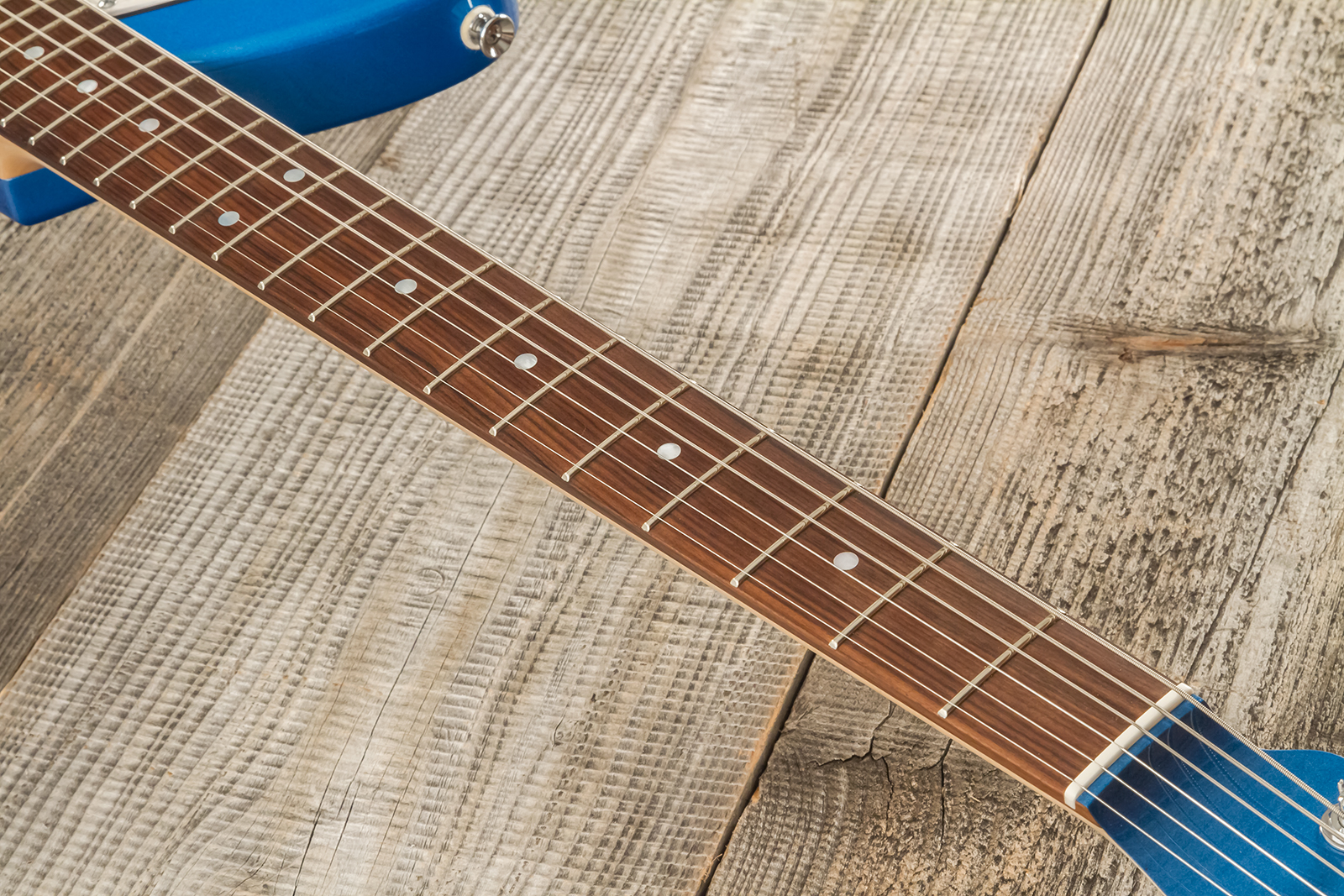 Marceau Guitars Deferlante Standard 2s Trem Pf #s71624 - Lake Placid Blue - Guitare Électrique RÉtro Rock - Variation 6