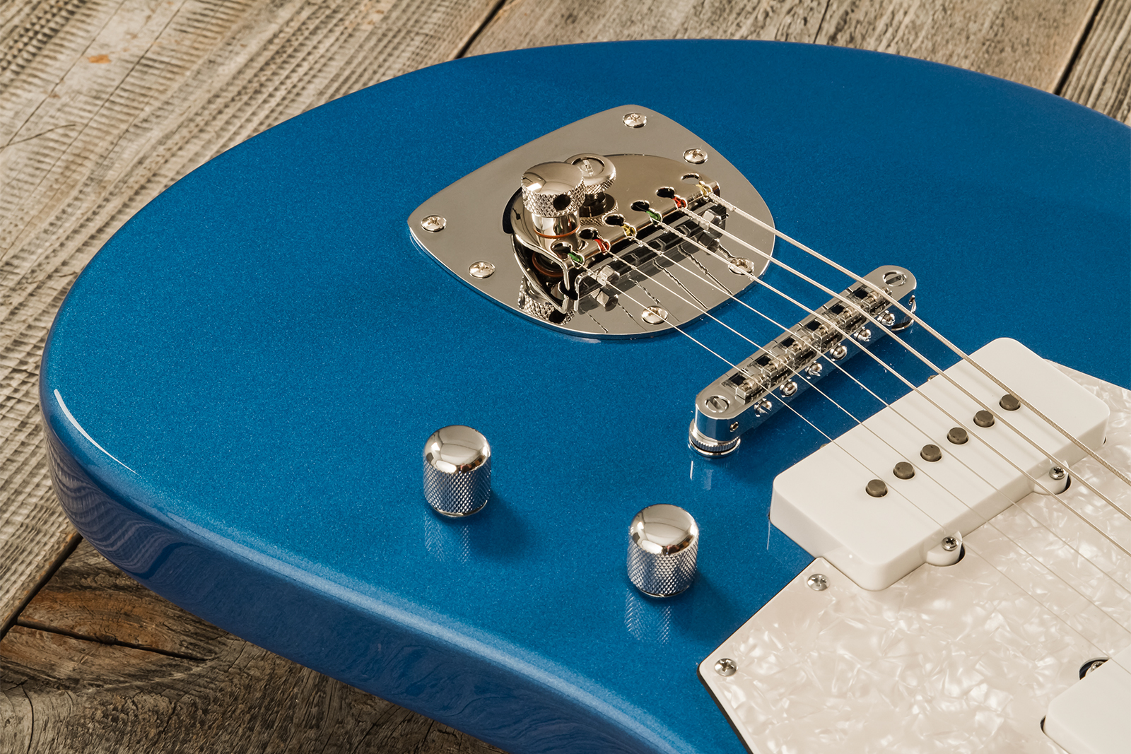 Marceau Guitars Deferlante Standard 2s Trem Pf #s71724 - Lake Placid Blue - Guitare Électrique RÉtro Rock - Variation 3