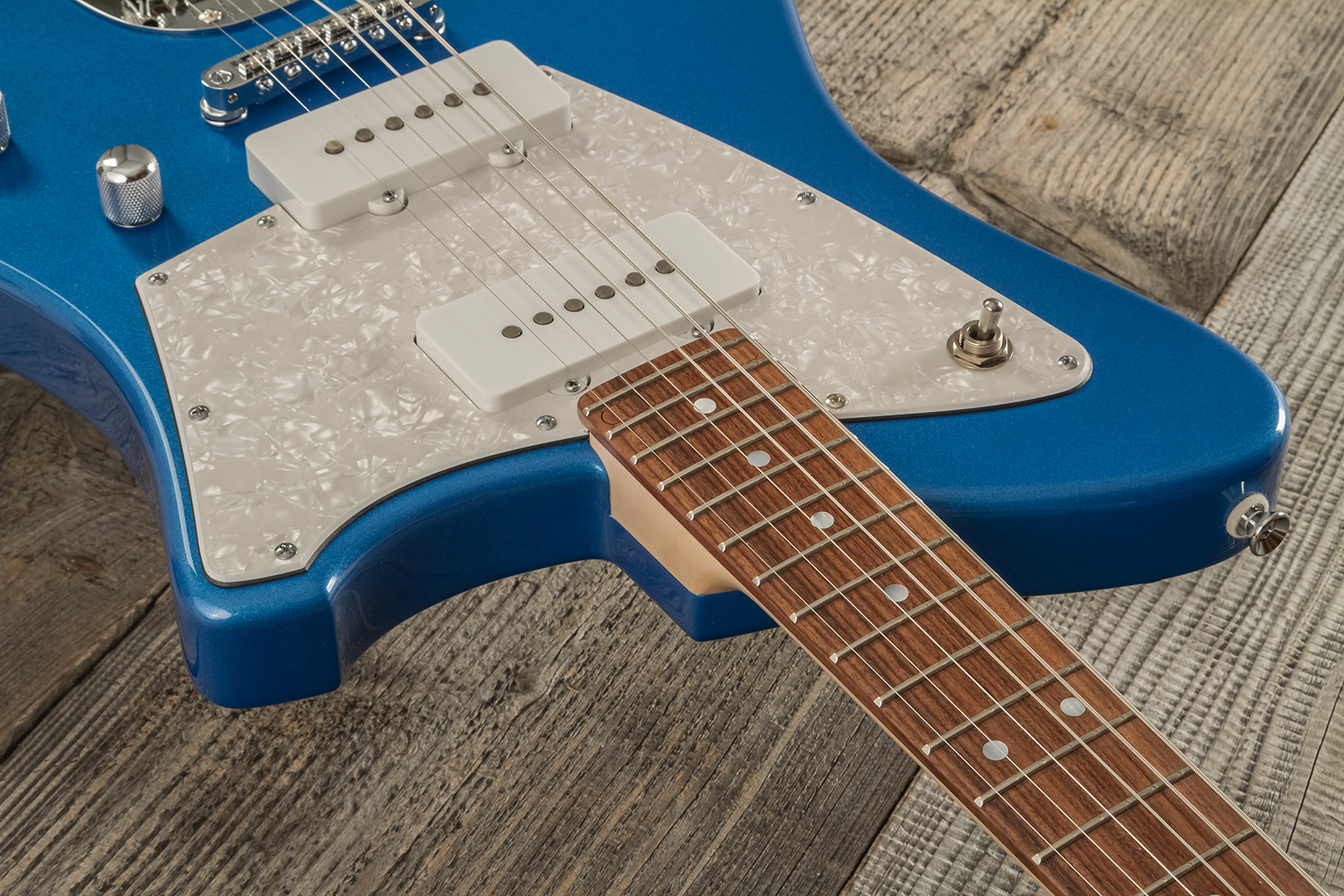 Marceau Guitars Deferlante Standard 2s Trem Pf #s71724 - Lake Placid Blue - Guitare Électrique RÉtro Rock - Variation 4