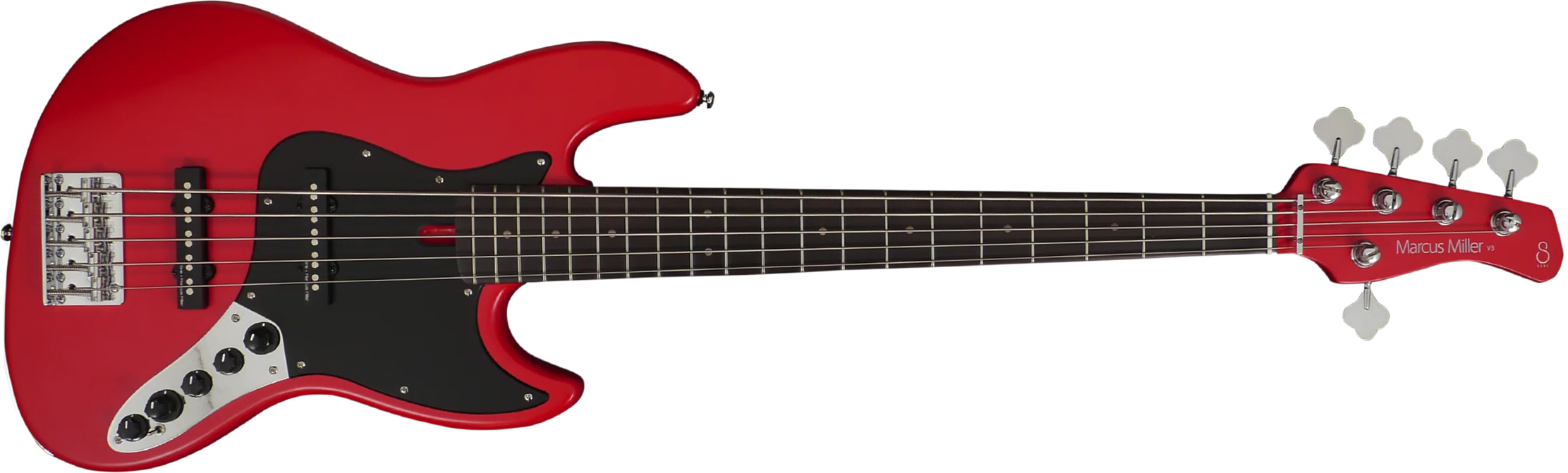 Marcus Miller V3 5st 2nd Generation 5c Active Rw Sans Housse - Red Satin - Basse Électrique Solid Body - Main picture