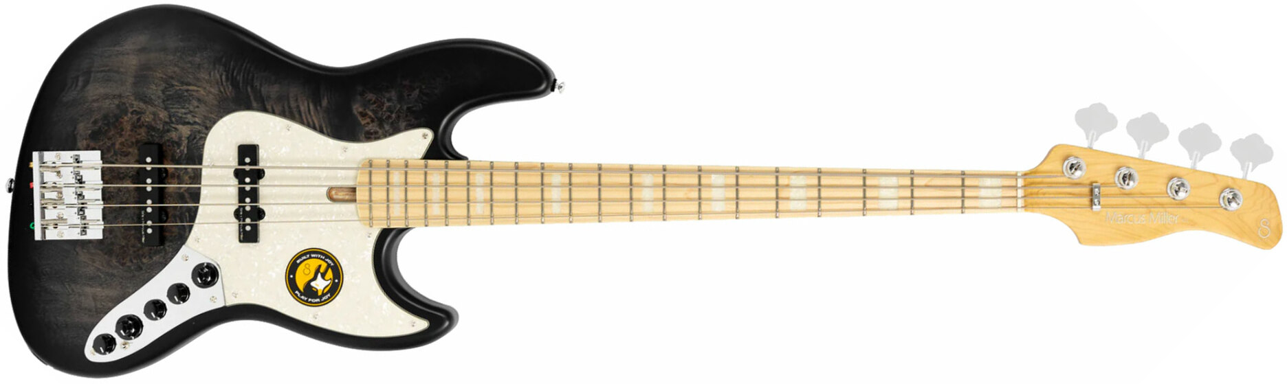 Marcus Miller V7 Ash Reissue 4st 4c Active Mn - Trans Black Satin - Basse Électrique Solid Body - Main picture