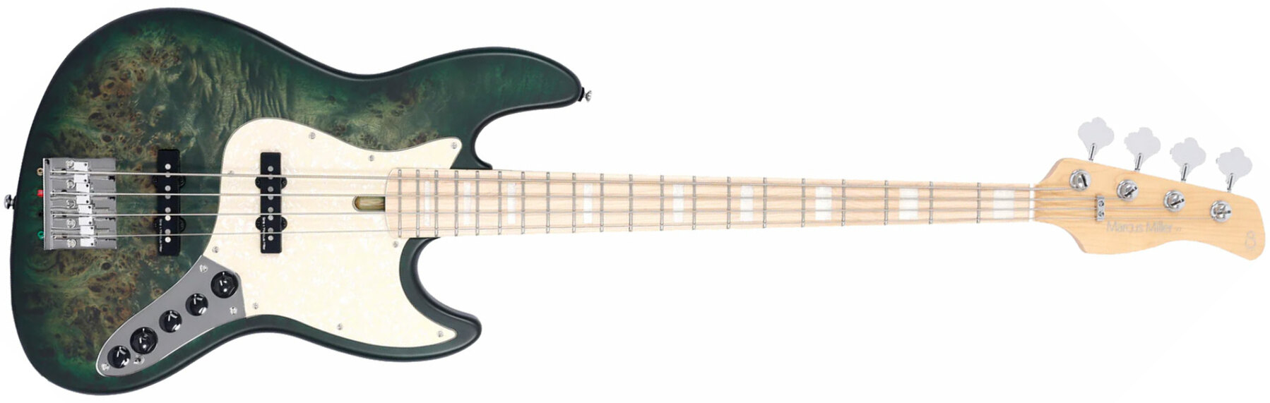 Marcus Miller V7 Ash Reissue 4st 4c Active Mn - Trans Green Satin - Basse Électrique Solid Body - Main picture