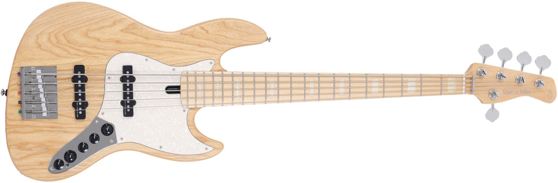 Marcus Miller V7 Ash Reissue 5st 5c Active Mn - Natural Satin - Basse Électrique Solid Body - Main picture