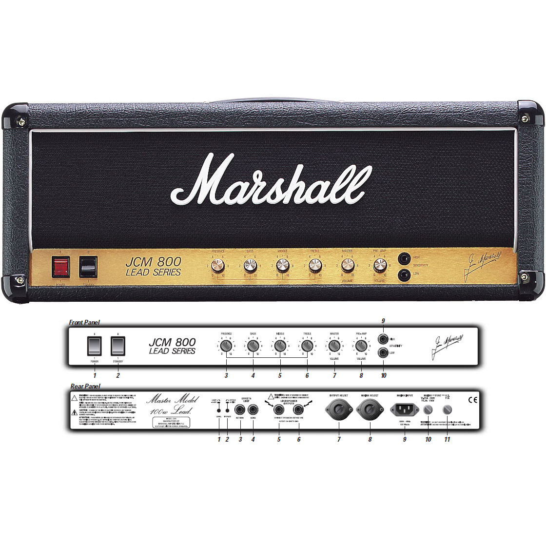 Marshall Jcm800 2203 Vintage Reissue 100w Black - Ampli Guitare Électrique TÊte / PÉdale - Variation 2