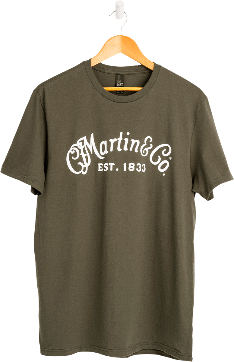 Martin Olive White Script Logo - S - T-shirt - Main picture