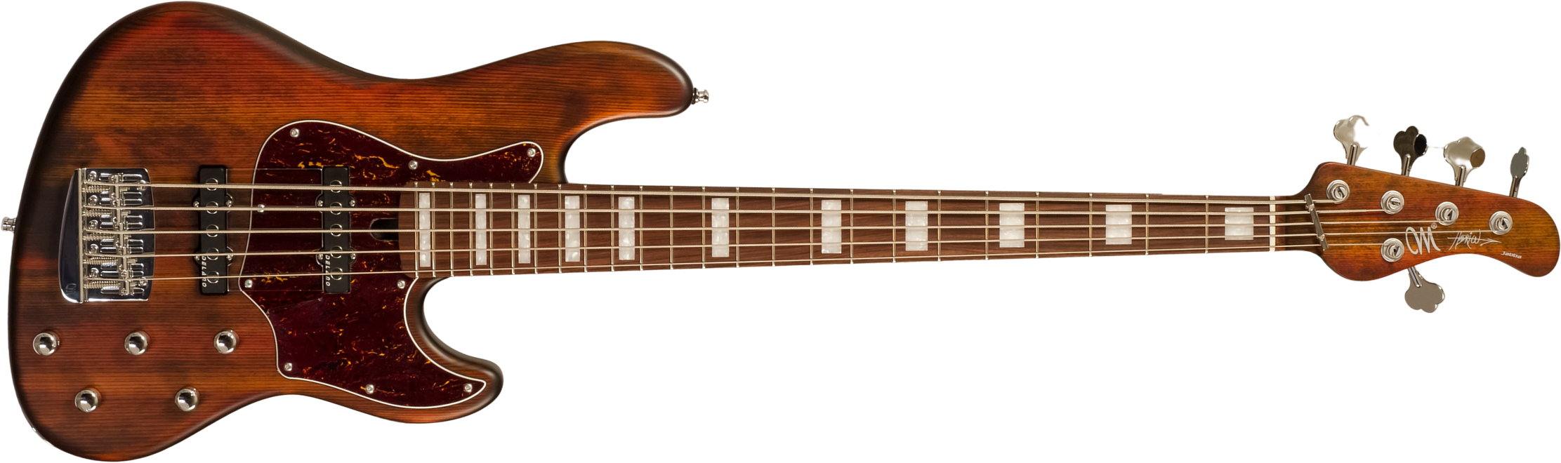 Mayones Guitars Hadrien Feraud Jabba 5c Active Pf - Antique Brown - Basse Électrique Solid Body - Main picture