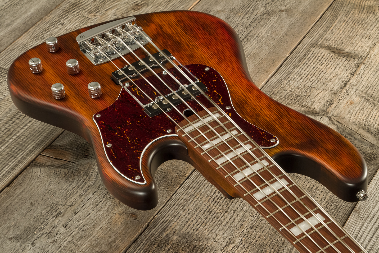 Mayones Guitars Hadrien Feraud Jabba 5c Active Pf - Antique Brown - Basse Électrique Solid Body - Variation 8