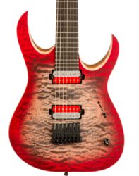 Guitare électrique signature Mayones guitars John Browne Duvell QATSI 7 V2.0 #DF2212241 - Ruby burst