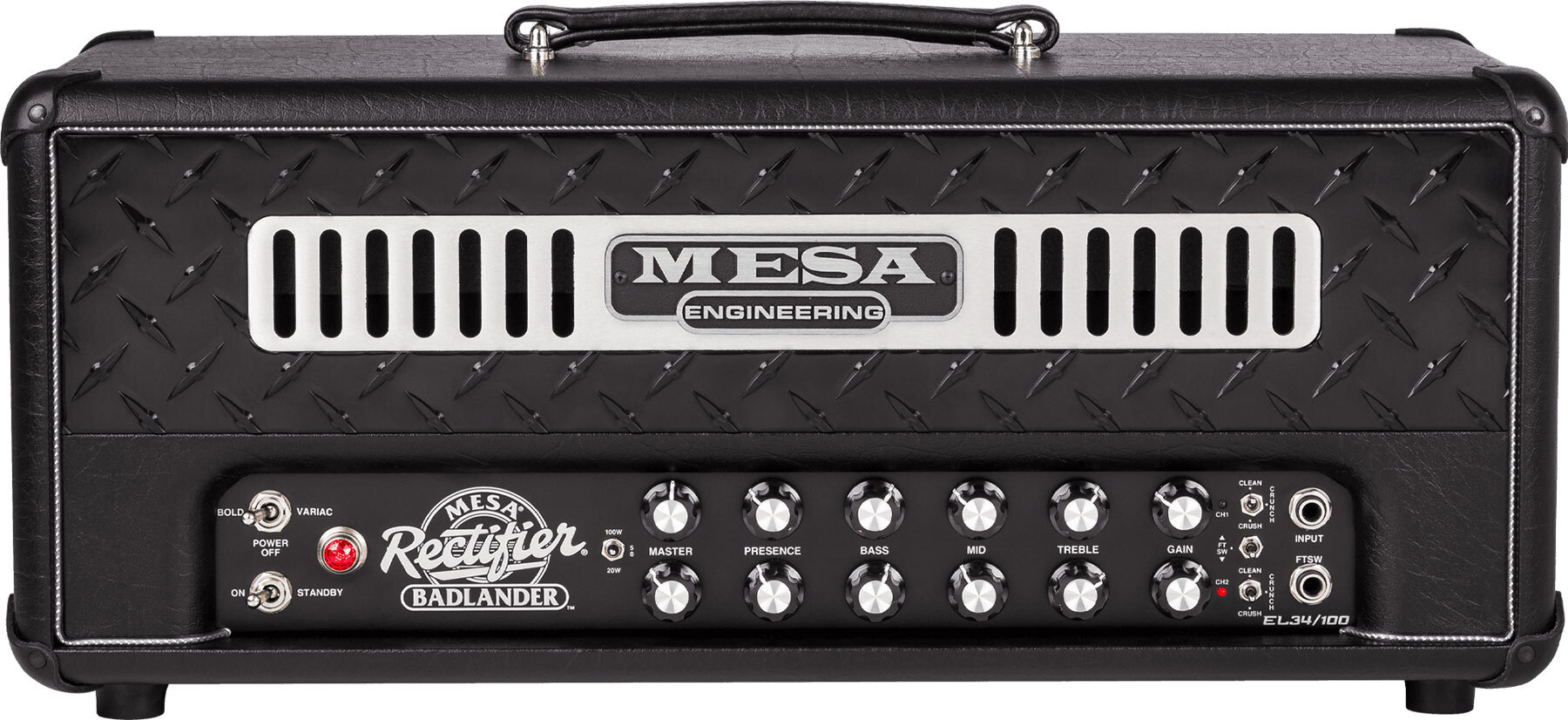 Mesa Boogie Badlander 100 Head 20/50/100w El34 Black Taurus - Ampli Guitare Électrique TÊte / PÉdale - Main picture