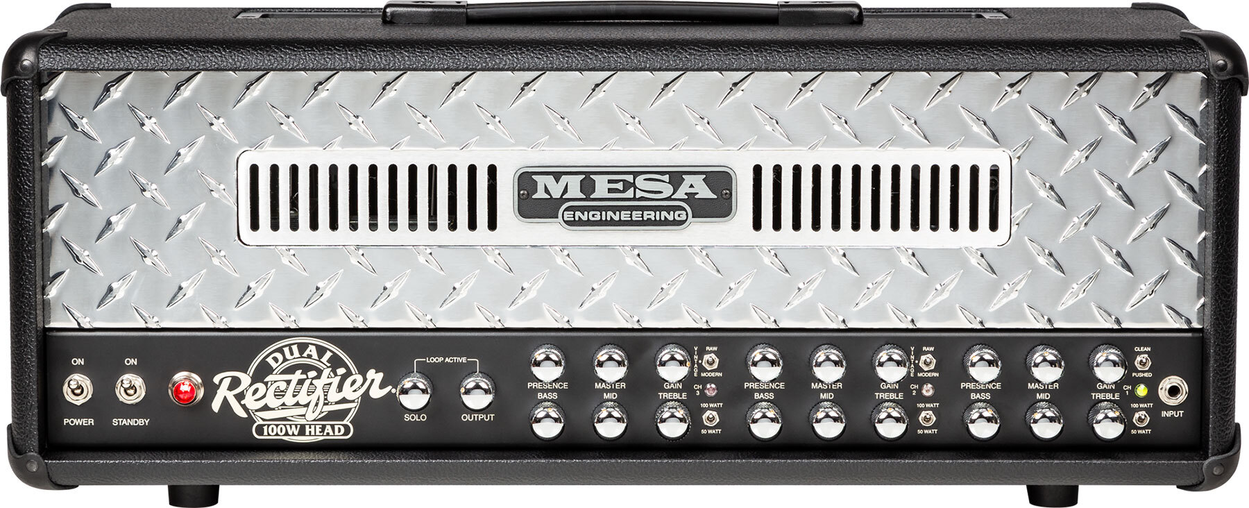 Mesa Boogie Dual Rectifier Head 50/100w 6l6 Black Bronco - Ampli Guitare Électrique TÊte / PÉdale - Main picture