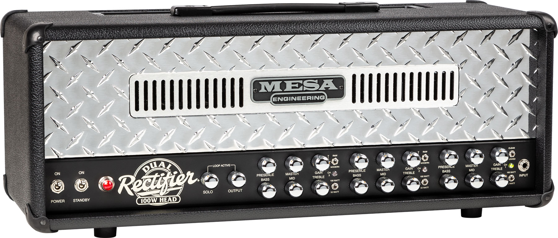 Mesa Boogie Dual Rectifier Head 50/100w 6l6 Black Bronco - Ampli Guitare Électrique TÊte / PÉdale - Variation 1