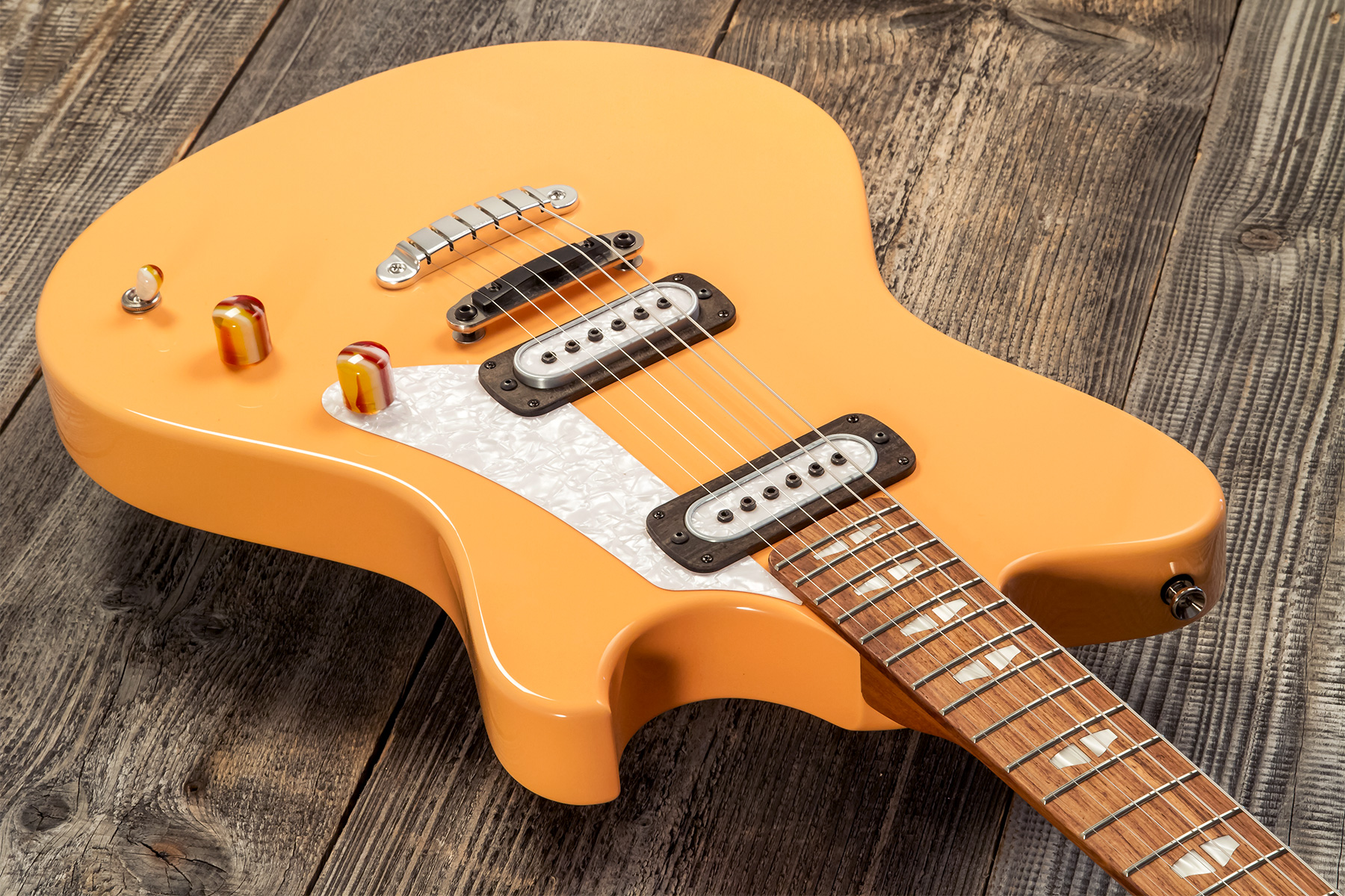 Powers Electric A-type 2s Pf42 Ht Mn #a428 - Creamsicle - Guitare Électrique RÉtro Rock - Variation 2