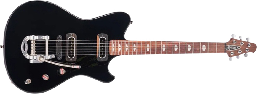 Powers Electric A-type Pf42 Vibrato 2s Trem Rw #a697 - Jet Black - Guitare Électrique RÉtro Rock - Main picture