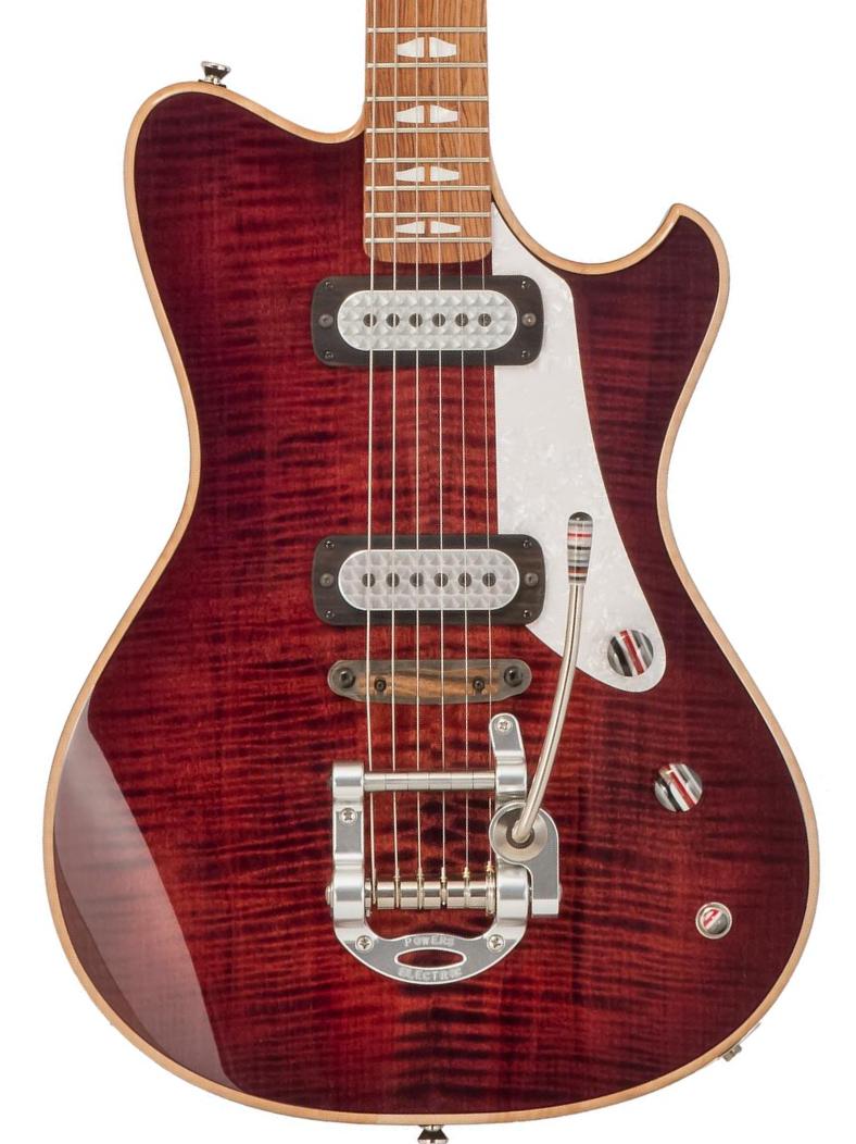 Guitare électrique rétro rock Powers electric A-Type #A449 - Cabernet red