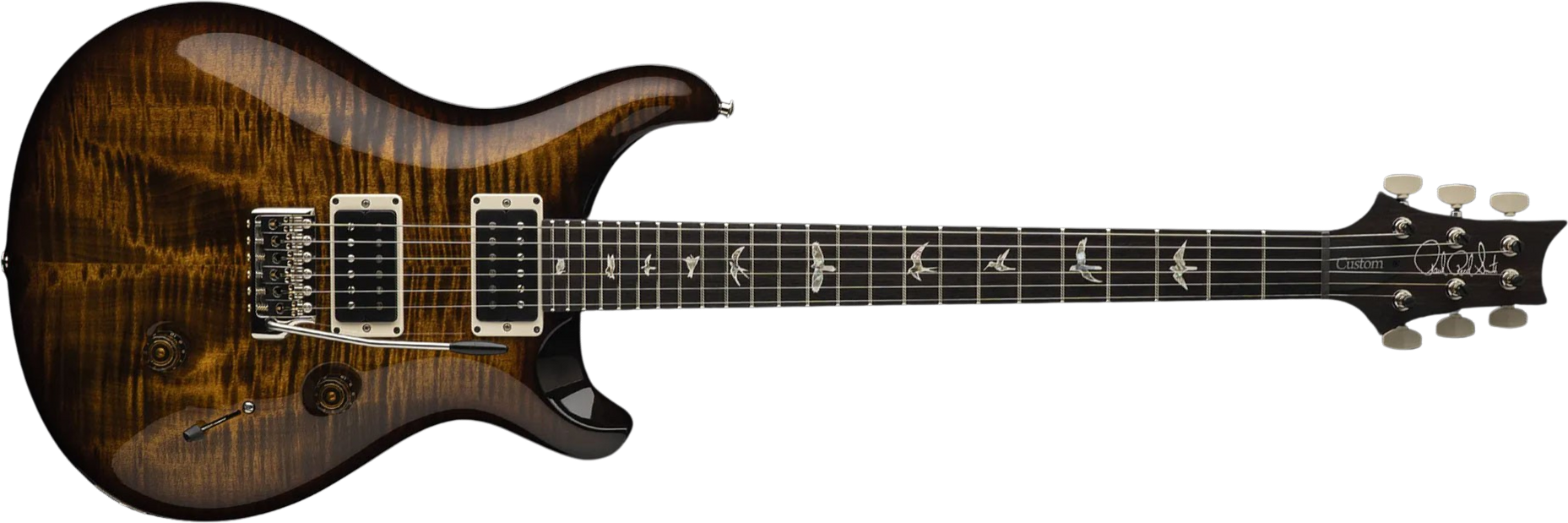 Prs Custom 24 Usa 2h 85/15 Trem Rw - Black Gold Wraparound Burst - Guitare Électrique Double Cut - Main picture