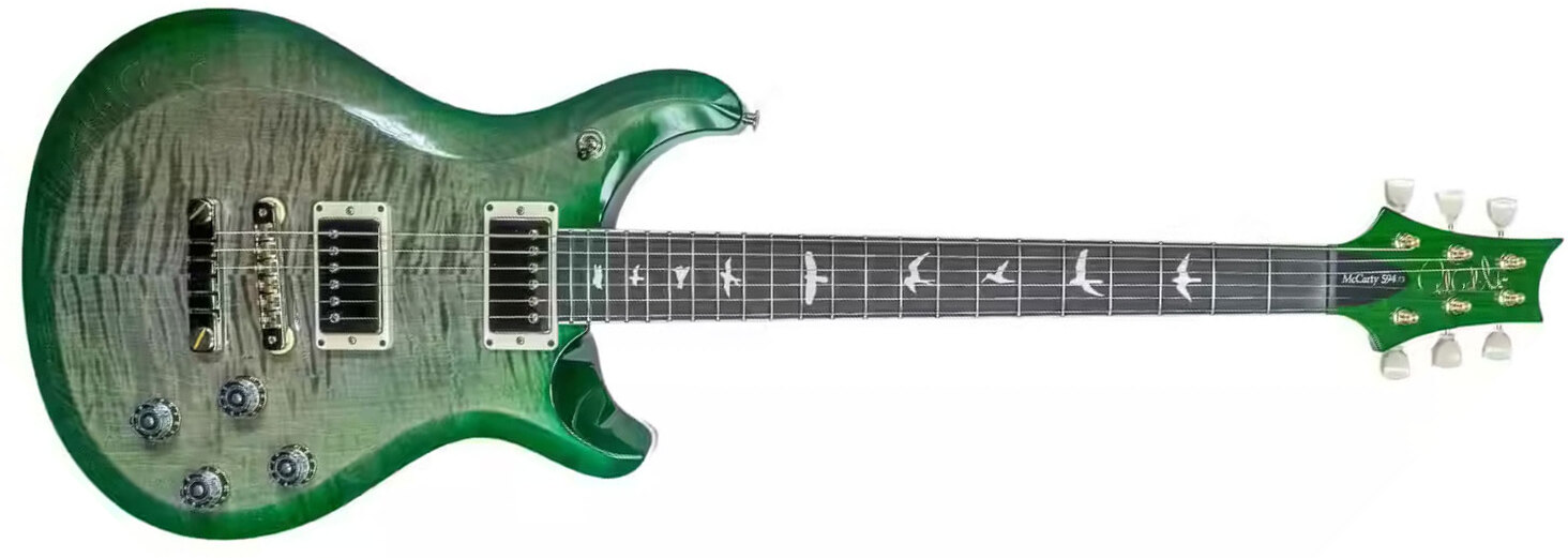 Prs S2 Mccarty 594 Ltd Usa 2h Ht Rw - Faded Grey Black Green Burst - Guitare Électrique Double Cut - Main picture