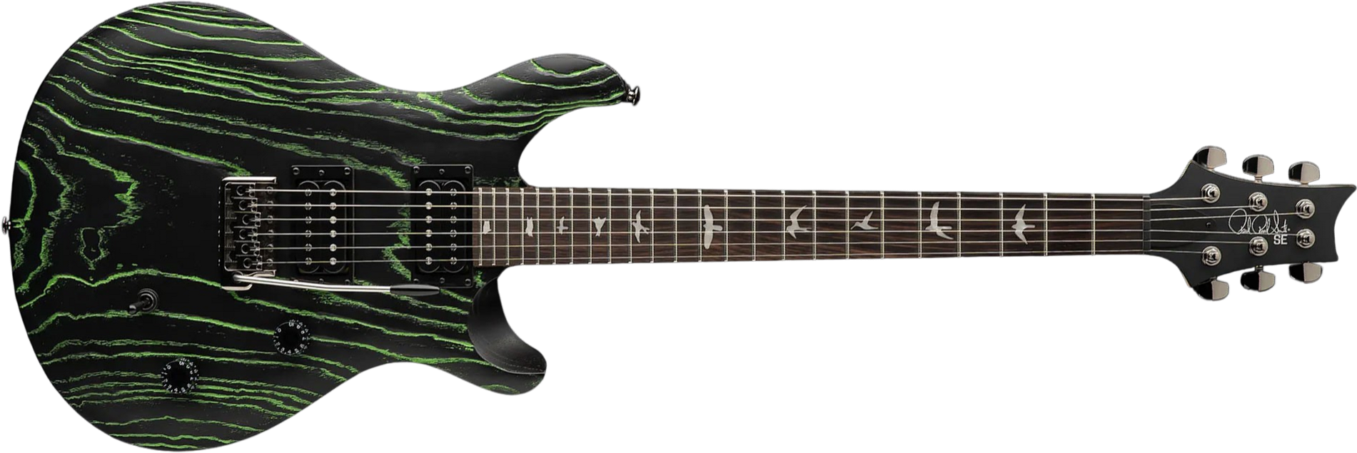 Prs Se Ce24 Swamp Ash Ltd 2h Trem Rw - Sandblasted Green - Guitare Électrique Double Cut - Main picture