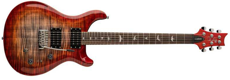 Prs Se Custom 24-08 2h Tci-s Black Trem Rw - Charcoal Cherry Burst - Guitare Électrique Double Cut - Main picture