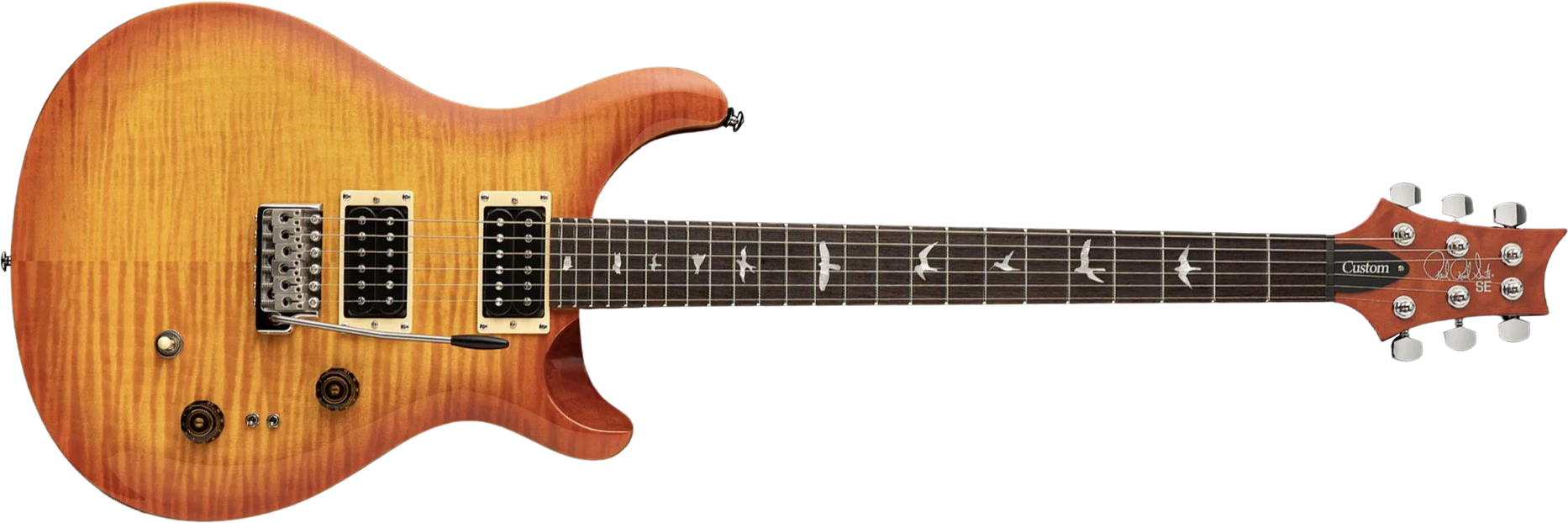 Prs Se Custom 24-08 2h Tci-s Black Trem Rw - Vintage Sunburst - Guitare Électrique Double Cut - Main picture