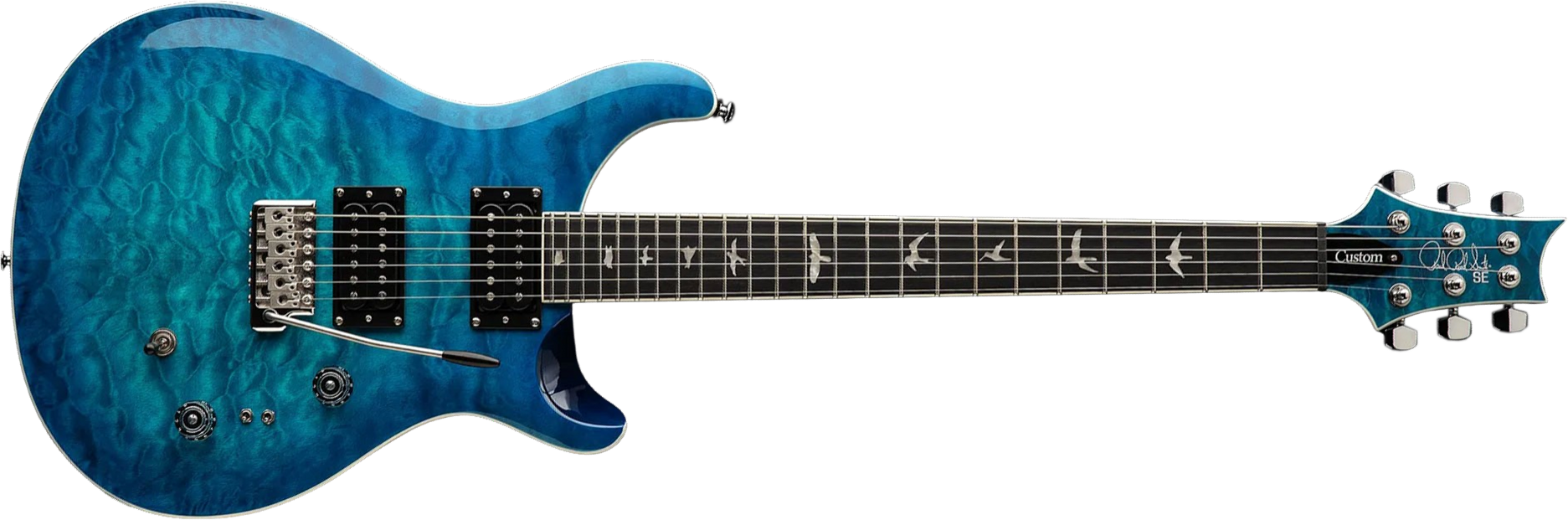 Prs Se Custom 24-08 Quilt 2h Trem Rw - Lake Blue - Guitare Électrique Double Cut - Main picture