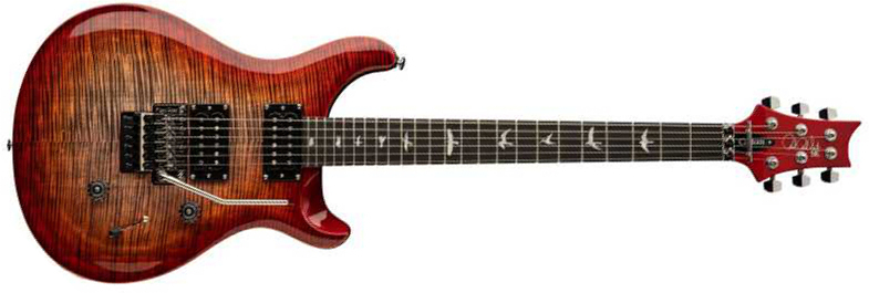 Prs Se Custom 24 Floyd 2h 85/15s Trem Rw - Charcoal Cherry Burst - Guitare Électrique Double Cut - Main picture