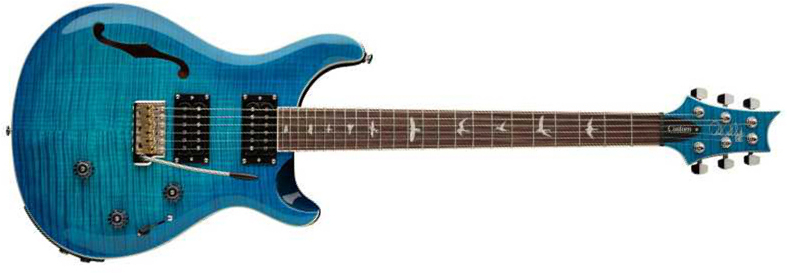 Prs Se Custom 24 Semi Hollow Piezo 2h Ht Rw - Lake Blue - Guitare Électrique 1/2 Caisse - Main picture