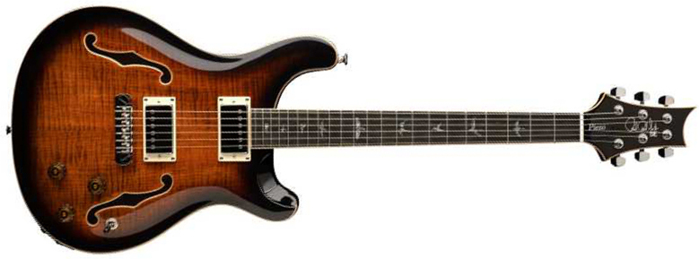 Prs Se Hollowbody Ii Piezo 2h Ht Eb - Orange Tiger Smokeburst - Guitare Électrique 3/4 Caisse & Jazz - Main picture