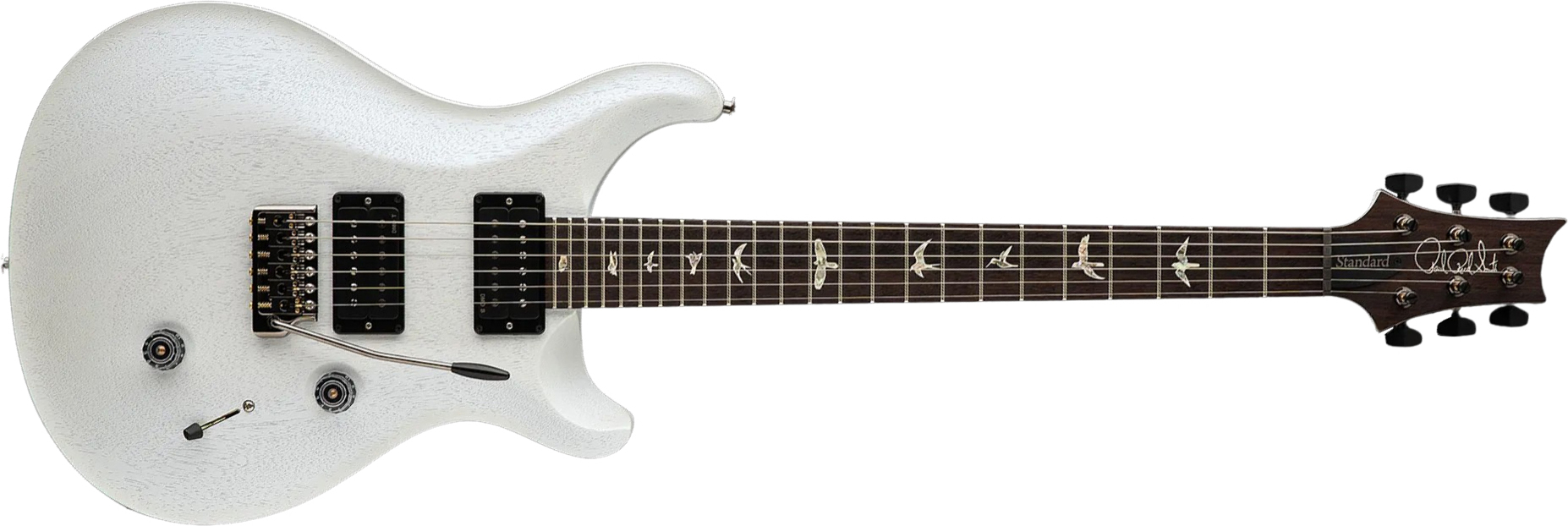 Prs Standard 24 Usa 2h Trem Rw - Satin Pearl White - Guitare Électrique Double Cut - Main picture