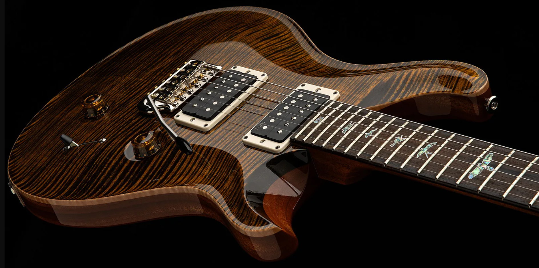 Prs Custom 24 40th Ann. Ltd Usa 2h Dmo Trem Rw - Tiger Eye - Guitare Électrique Double Cut - Variation 2