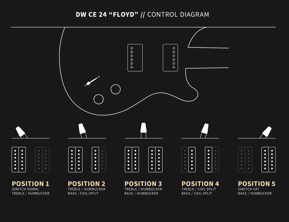 Prs Dustie Waring Dw Ce 24 Floyd Bolt-on Usa Signature 2h Fr Mn - Gray Black - Guitare Électrique Double Cut - Variation 7