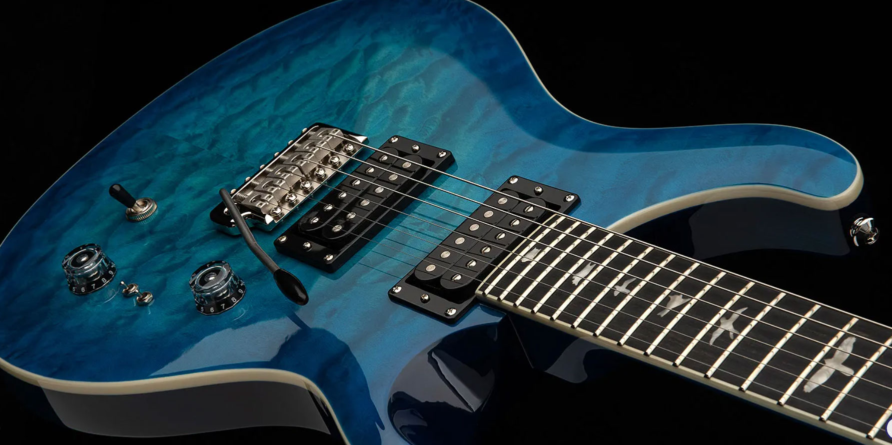 Prs Se Custom 24-08 Quilt 2h Trem Rw - Lake Blue - Guitare Électrique Double Cut - Variation 2