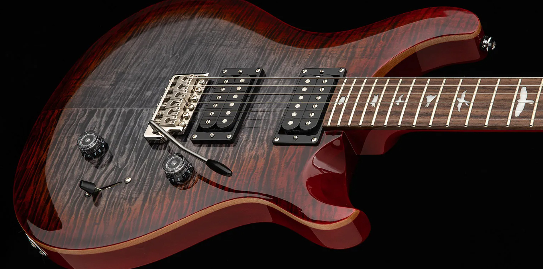 Prs Se Custom 24 2h 85/15s Trem Rw - Charcoal Cherry Burst - Guitare Électrique Double Cut - Variation 2