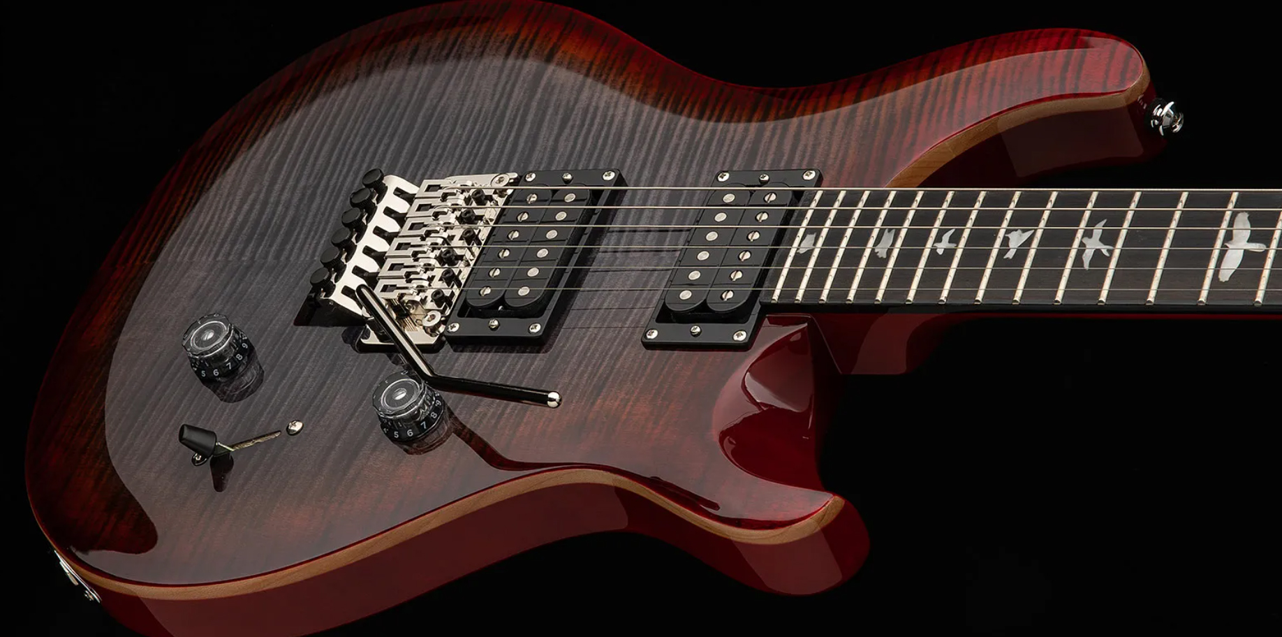 Prs Se Custom 24 Floyd 2h 85/15s Trem Rw - Charcoal Cherry Burst - Guitare Électrique Double Cut - Variation 2