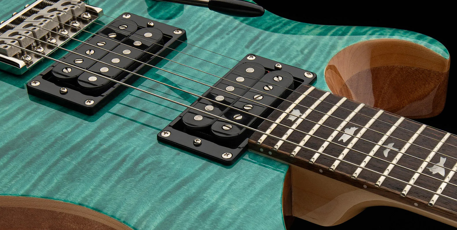 Prs Se Custom 24 Lh Gaucher 2h Trem Eb - Turquoise - Guitare Électrique Double Cut - Variation 1