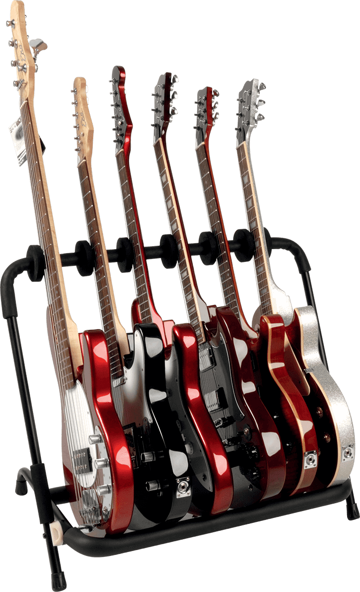 Quiklok Stand 6 Guitares Avec Séparations Réglables - Noir - Stand & Support Guitare & Basse - Variation 2