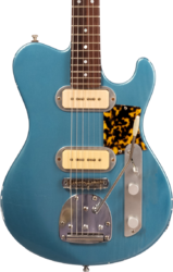 Guitare électrique rétro rock Roadrunner Federal Mod T #23111 - Pehlam blue light relic