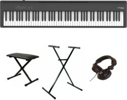 Piano numérique portable Roland FP-30X BK Pack complet : Stand + Casque + Banquette - Noir