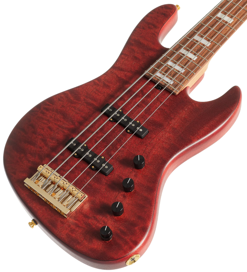 Sadowsky Standard Jj Bass 21 Fret 5c Metroline Ltd All Active Rw - Majestic Red Transparent Satin - Basse Électrique Solid Body - Variation 2